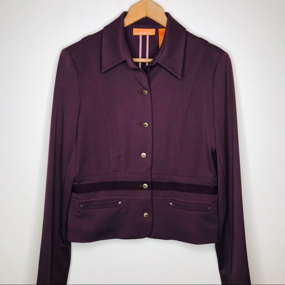 Anthro Intuitions Plum Structured Blazer Unlined 8 - Picture 1 of 6
